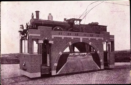 Ak Scheveningen Den Haag Südholland, De Locomotief, geschmückte Straßenbahn