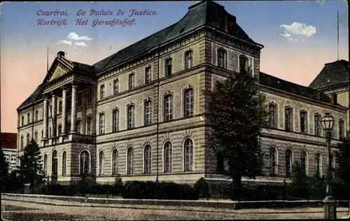 Ak Kortrijk Courtrai Westflandern, Le Palais de Justice
