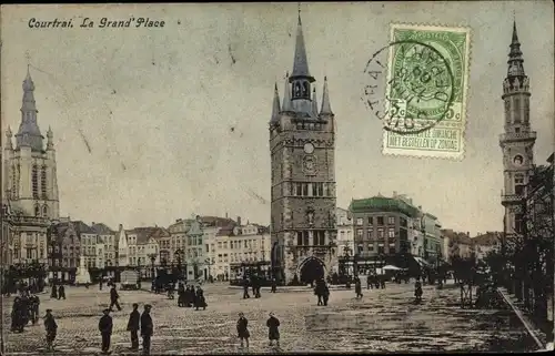 Ak Kortrijk Courtrai Westflandern, La Grand'Place