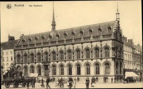 Ak Kortrijk Courtrai Westflandern, Het Stadhuis