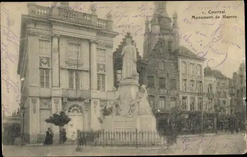 Ak Kortrijk Courtrai Westflandern, Monument de Haerne