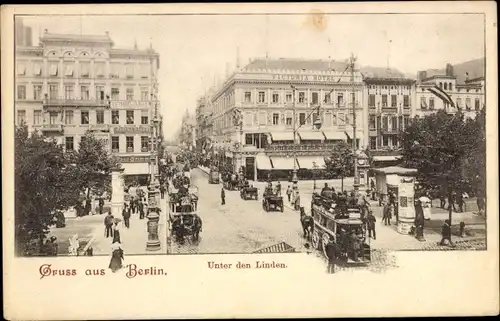 Ak Berlin Mitte, Unter den Linden, Victoria Hotel