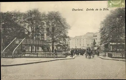Ak Charleroi Wallonien Hennegau, Entree de la Ville