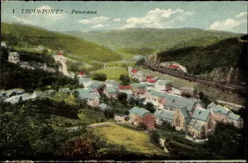 Ak Trois Ponts Dreibrücken Wallonien Lüttich, Panorama