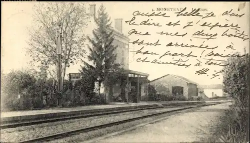 Ak Monéteau Yonne, La Gare