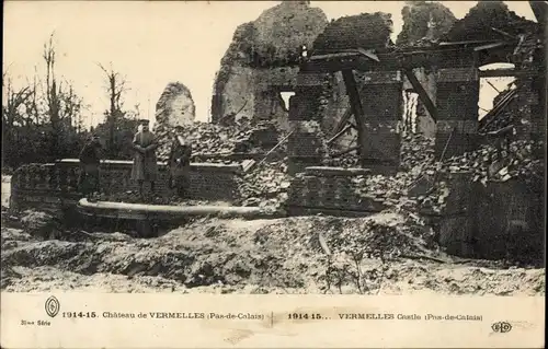 Ak Vermelles Pas de Calais, Kriegszerstörungen 1. WK