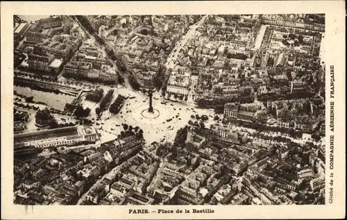 Ak Paris IV, Place de la Bastille, Luftaufnahme