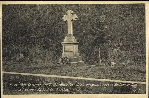 Ak Belfort Beffert Beffort Territoire de Belfort, Siege 1870-71, Gedenkkreuz