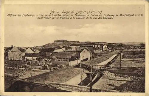 Ak Belfort Beffert Beffort Territoire de Belfort, Siege 1870-71, Defense des Faubourgs, Gräben