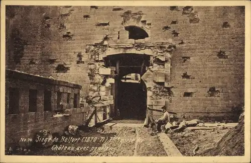 Ak Belfort Beffert Beffort Territoire de Belfort, Siege 1870-71, porte du chateau