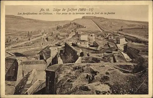 Ak Belfort Beffert Beffort Territoire de Belfort, Siege 1870-71, Fortifications du Chateau, Festung