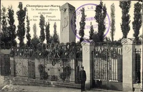 Ak Champigny sur Marne Val de Marne, Le Monument 1870-71, Denkmal