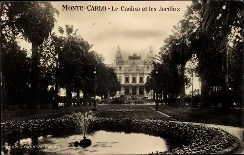 Ak Monte Carlo Monaco, Les Jardins et le Casino