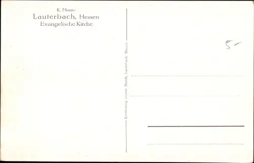 Künstler Ak Mons, K., Lauterbach in Hessen, Evangelische Kirche