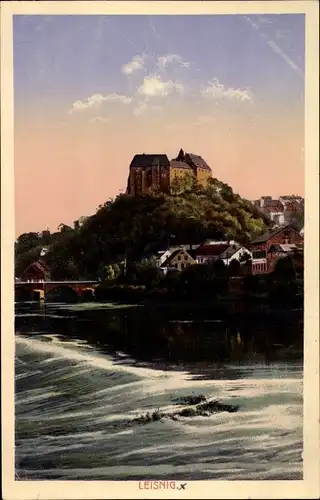 Ak Leisnig an der Freiburger Mulde Sachsen, Blick auf Burg Mildenstein