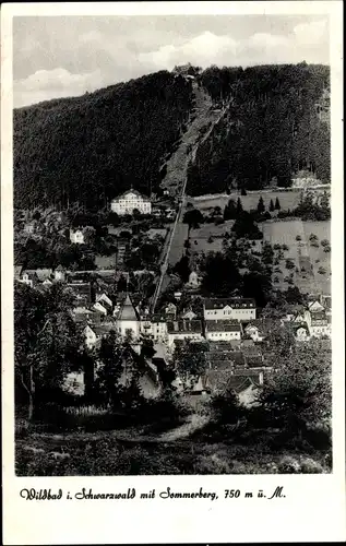 Ak Bad Wildbad im Schwarzwald, Panorama mit Sommerberg