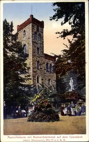 Ak Cunewalde in der Oberlausitz, Czorneboh, Aussichtsturm, Bismarckdenkmal