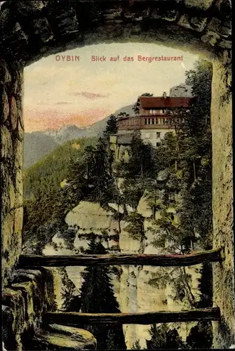 Ak Oybin in Sachsen, Blick auf das Bergrestaurant