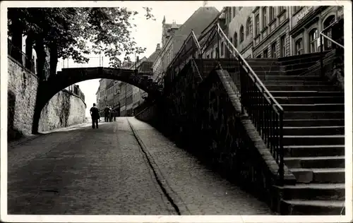 Ak Leisnig in Sachsen, Treppe, Brückenbogen