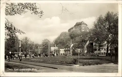 Ak Greiz im Vogtland, Karl-Liebknecht-Platz