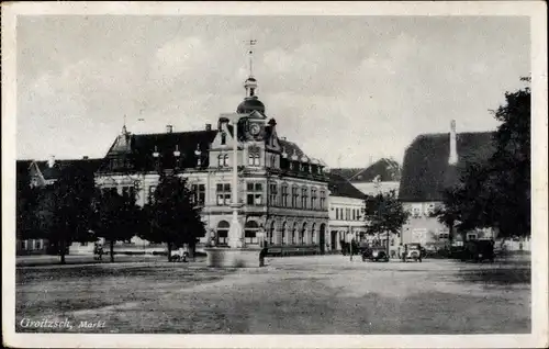 Ak Groitzsch in Sachsen, Markt