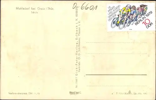 Ak Mohlsdorf Teichwolframsdorf Thüringen, Schule, Außenansicht