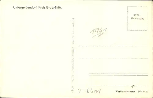 Ak Untergeißendorf Berga an der Weißen Elster Thüringen, Häuser, Felder, Wald