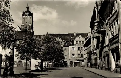 Ak Neustadt an der Orla, Partie am Marktplatz, Geschäfte