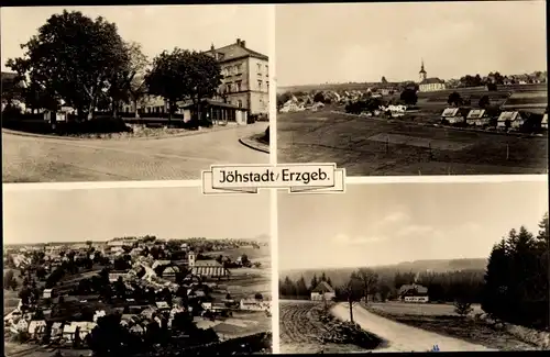 Ak Jöhstadt im Erzgebirge Sachsen, Blick auf den Ort, Straßenpartie, Kirche