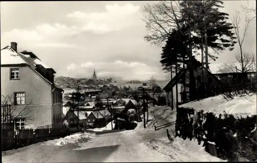 Ak Jöhstadt Erzgebirge, Winteransicht, Straßenpartie