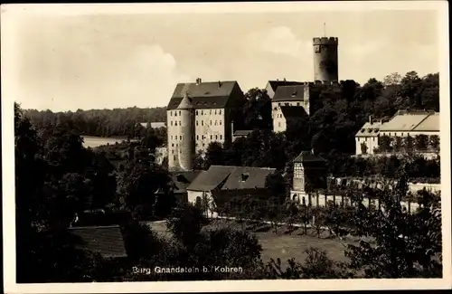 Ak Gnandstein Kohren Sahlis Frohburg, Blick auf die Burg Gnandstein mit Umgebung