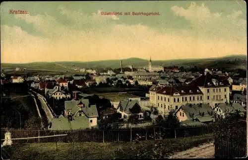 Ak Chrastava Kratzau Region Reichenberg, Villenviertel mit Bezirksgericht