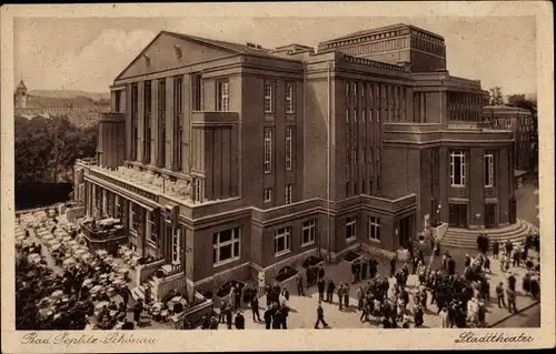 Ak Teplice Šanov Teplitz Schönau Region Aussig, Stadttheater