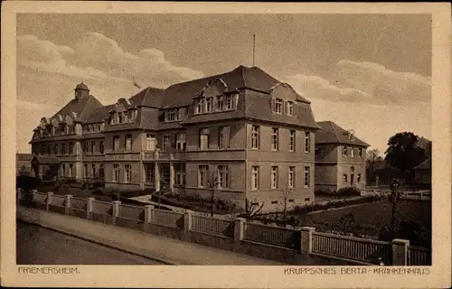 Ak Friemersheim Duisburg im Ruhrgebiet, Kruppsches Berta Krankenhaus