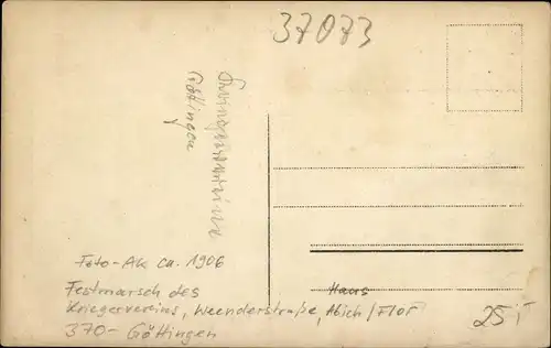 Foto Ak Göttingen in Niedersachsen, Festmarsch des Kriegervereins, Weenderstraße, Handlung