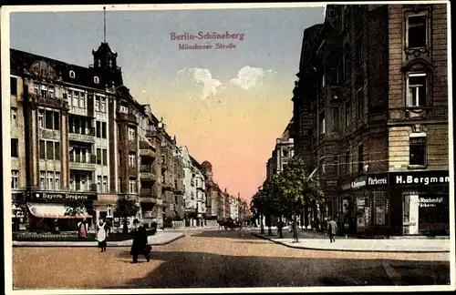 Ak Berlin Schöneberg, Münchener Straße, Bayern Drogerie, H. Bergmann