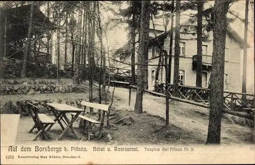 Ak Dresden Pillnitz, Borsberg, Hotel und Restaurant