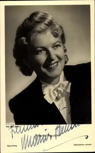 Ak Schauspielerin Maria Paudler, Portrait, Autogramm