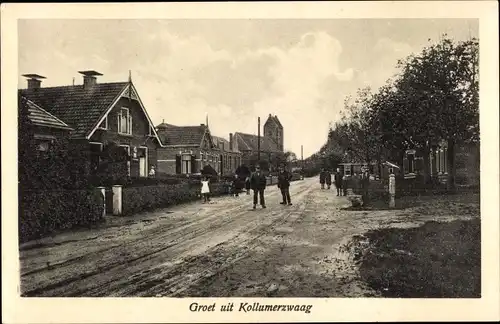 Ak Kollumerzwaag Friesland Niederlande, Straßenpartie