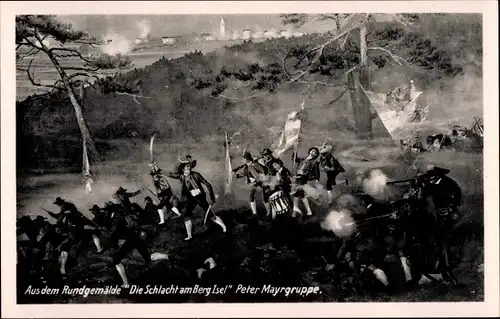 Ak Rundgemälde Die Schlacht am Berg Isel, Peter Mayrgruppe