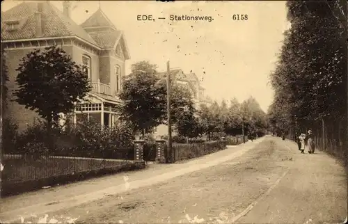 Ak Ede Gelderland Niederlande, Stationsweg
