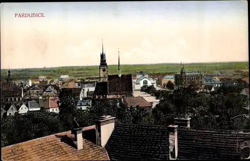 Ak Pardubice Pardubitz Stadt, Teilansicht