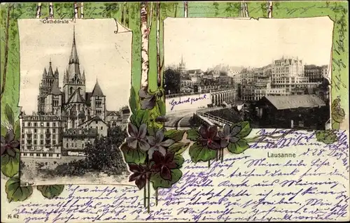 Ak Lausanne Kanton Waadt, Cathedrale, Grand Pont