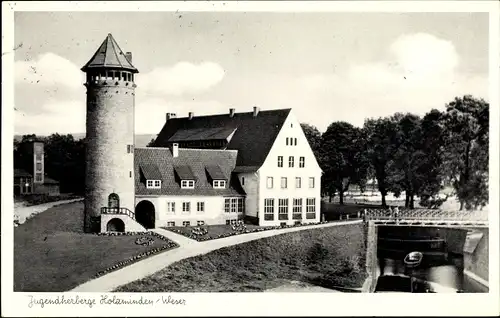 Ak Holzminden im Weserbergland, Jugendherberge des Dt. Jugendherbergswerkes, Turm