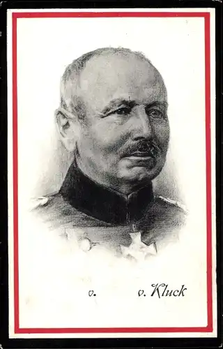 Passepartout Künstler Ak Alexander von Kluck, Heerführer, Portrait