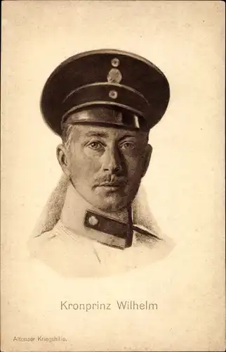 Ak Kronprinz Wilhelm von Preußen, Portrait in Uniform, Schirmmütze