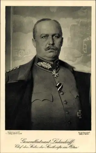 Ak General Erich Friedrich Wilhelm Ludendorff, Portrait