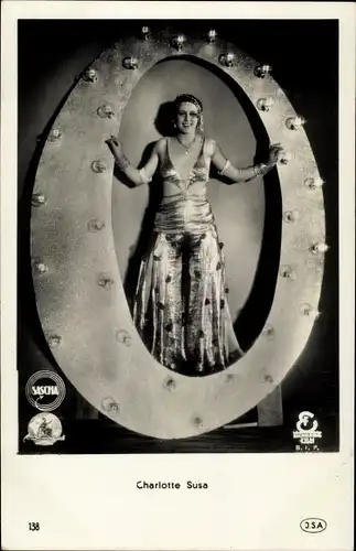 Ak Schauspielerin Charlotte Susa, Suza, Portrait