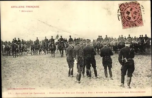 Ak Artillerie Francaise, Concours de Tir aux Ecoles a Feu