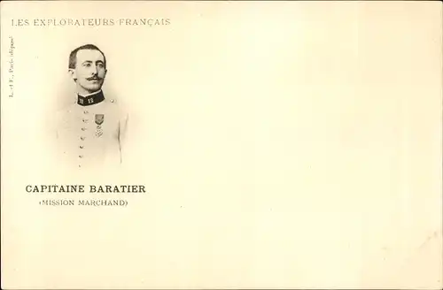 Ak Capitaine Albert Baratier, Mission Marchand, Portrait